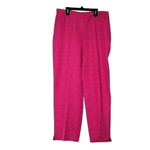 Sag Harbor Pink Pull-On Pants With Elastic Waist‎ & Slit Hem